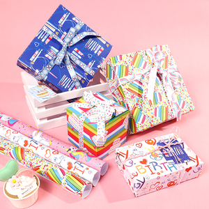 Wholesale 80g Birthday Art <b>Paper</b> 43*300cm Gift Luxury Custom Packaging <b>Wrapping</b> <b>Paper</b> <b>Roll</b> - Product Image 5