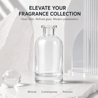 Bouteille diffuseur d'arômes en verre cylindrique de luxe vide de 100 ml avec bouchon en liège pour le stockage d'huiles essentielles et de liquides parfumés