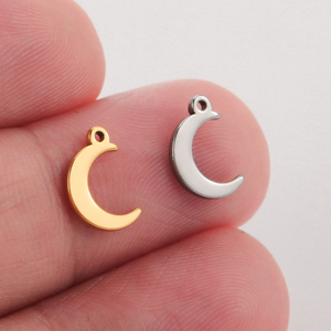 Mini-breloques lune et étoile, <span class=keywords><strong>pendentif</strong></span> croissant en acier inoxydable pour la fabrication de bijoux, colliers, bracelets, cadeaux, bijoux fins DIY - Product Image 1