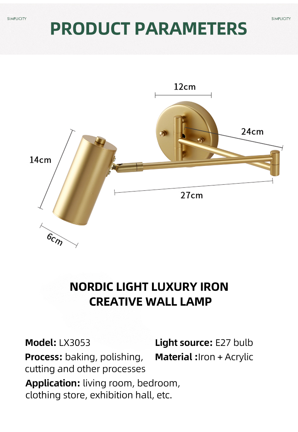 Nordic Residential Indoor Flexible Led Bed Head Reading Light rotatable Led Wall Lamp For Bedroom Living room