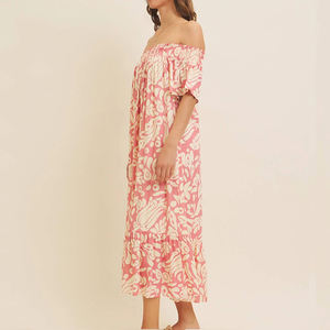 デザイナーカスタムプリントの伸縮性のあるバンドゥハワイアンドレス、高品質ファッション、洗濯済みレーヨンカジュアルドレス - Product Image 3