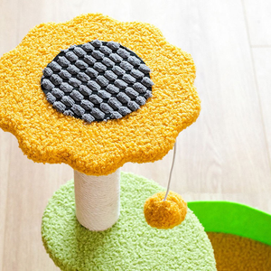 Felice gatto giocattoli interattivi fiore albero gatto all'ingrosso legno gratta e vinci - Product Image 5
