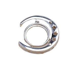 Pendentif lune en argent S925 avec étoiles, 13.3mm, composants de bijoux, composants de bricolage pour la fabrication de colliers, accessoires - Product Image 4