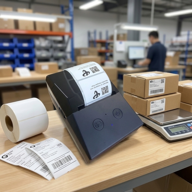 Inkless Portable Mini Thermal Label Printer 58mm with for 203dpi 1500mAh Battery for Android/iOS Apps & Small Business Use
