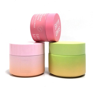 Pot en verre céramique givré rose mat personnalisé, vide, 100g, 50g, 30g, avec bouchon à vis en plastique, pour crème et lotion de soin de la peau - Product Image 1