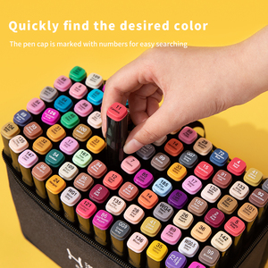 Ensemble de marqueurs à alcool à double pointe, 24 à 100 couleurs |   Pointes larges et fines avec étui de transport portable pour artistes, étudiants et illustration - Product Image 6