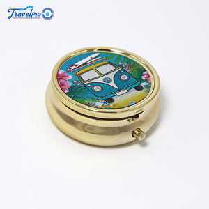 Travelpro, venta al por mayor, pastillero de Metal, pegatina de lámina plateada, patrón personalizado, <span class=keywords><strong>Mini</strong></span> recuerdo portátil, pastillero de recuerdo personalizado - Product Image 2