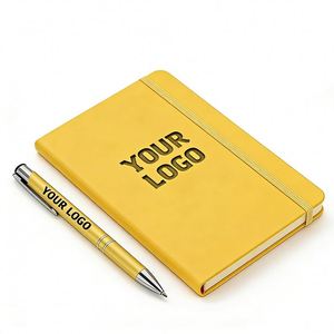 Manufacturer Wholesale Custom Pu Leather Diary A5 A6 Business Office Promo Gift Planners Journals Notebook With Logo - Product Image 1