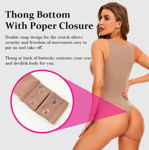 Smoke Cloud Collection Hot Sell High Neck Thong Body Shaper Summer Sleeveless <strong>Tank</strong> <strong>Top</strong> Bodysuit Shapewear for <strong>Women</strong> - Product Image 3