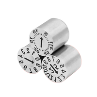 Tampon de marquage de date métallique réglable, personnalisable, à trois parties, avec insert pour jour, mois, année, conforme RoHS