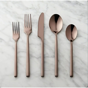Ensemble de couverts de luxe en or avec manches en bois, compatibles lave-vaisselle, pour mariage et repas - Product Image 6