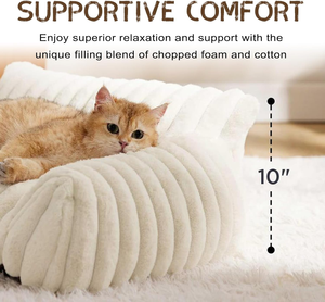 Canapé-lit pour animaux de compagnie, confortable et moelleux, pour chats et chiens d'intérieur, fond antidérapant, lavable, lit de couchage - Product Image 4