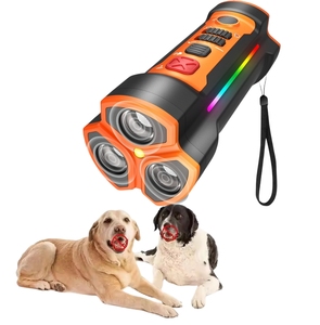 Entraîneur de chiens à ultrasons portable avec lumière LED Dispositif de contrôle d'entraînement anti-aboiement Dissuasion des aboiements en plastique pour arrêter d'aboyer - Product Image 1