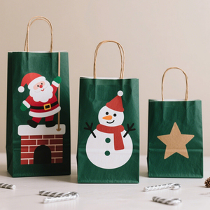 Bán buôn bao bì xử lý Kraft Craft nâu trắng thực phẩm tái sử dụng mua sắm tùy chỉnh tái chế lấy đi túi giấy với logo của riêng bạn - Product Image 3