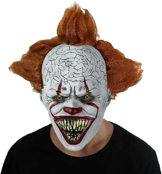 Masque d'Halloween pour adultes Masque en latex de clown d'horreur pour enfants Cosplay Party