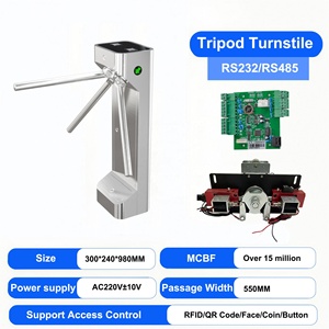 ประตูหมุนแบบสามขาสำหรับคนเดินเท้า ระบบความปลอดภัยพร้อมบัตร RFID และระบบจดจำใบหน้า เหมาะสำหรับโรงยิมและพื้นที่ชมวิว - Product Image 1