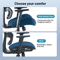 Silla de oficina ergonómica de malla al por mayor, silla de trabajo de respaldo alto con reposabrazos 1D, silla de ordenador a precio de fábrica para venta al por mayor