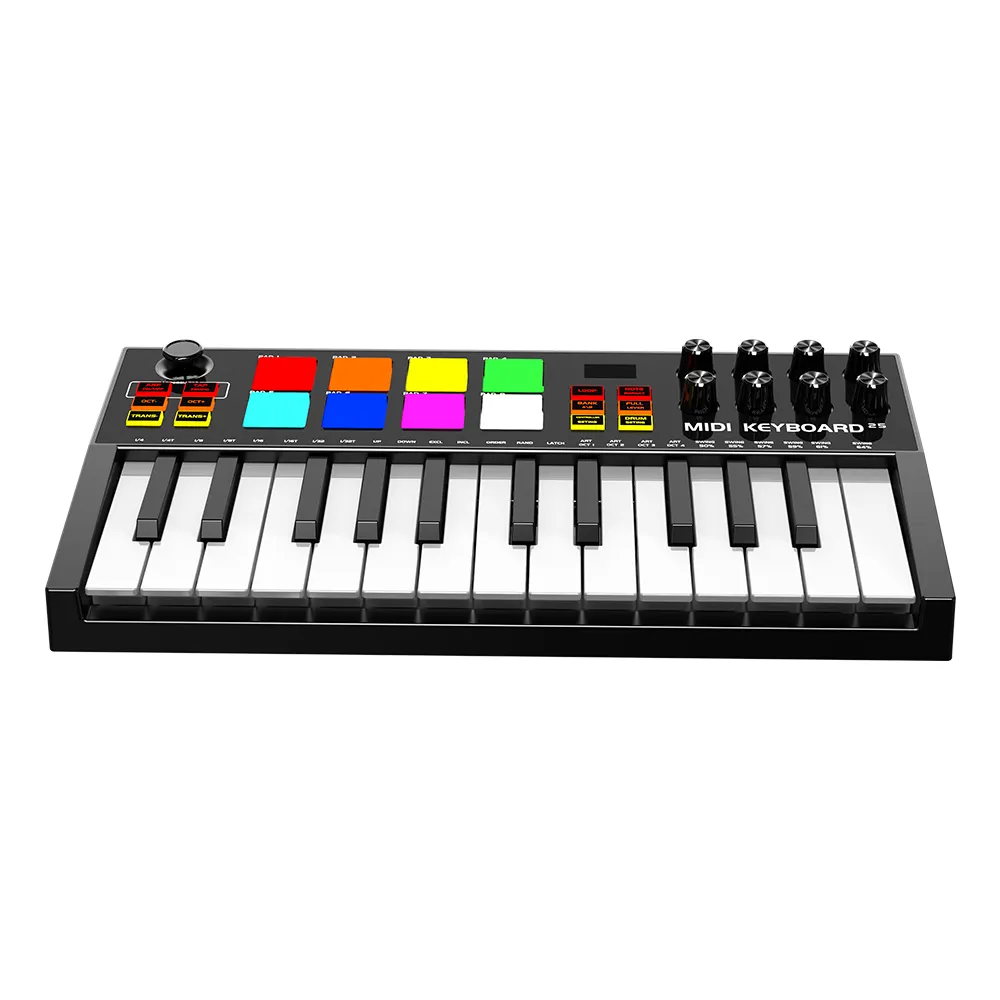 Bán buôn kỹ thuật số nhạc cụ 25 phím tiêu chuẩn kỹ thuật số bàn phím đàn Piano Organ điện tử midi bàn phím với vận tốc phím