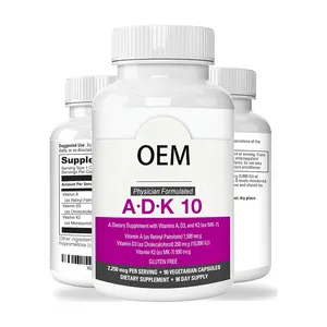 Vitamins A D3 and K2 Potent 10000 IU Vitamin D3 with Vitamin A Plus K2 ADK Capsules for Bone Heart and Immune Health