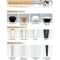 Ensembles de pinceaux de maquillage en fibres synthétiques avec manche en bois personnalisé de haute qualité, 5 à 20 pièces, combinaison libre pour un maquillage parfait du fond de teint