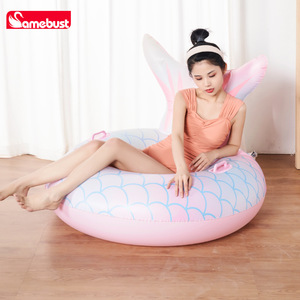 Samebust Mermaid Floating Lounger <b>Inflatable</b> Pool <b>Float</b> Pink Recliner Seat For Adults And Teens - Product Image 2