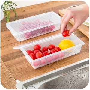 Rectangular Transparent Food Storage Box With Drainage For Fresh Seafood Kitchen Refrigerator Freezer Use - Product Image 3