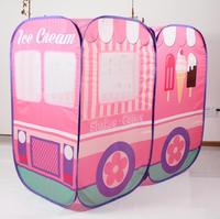Rosa Eiswagen-Design Spielzelt Pop-up-Bus-Zelt für Kinder zum Spielen im Innenbereich