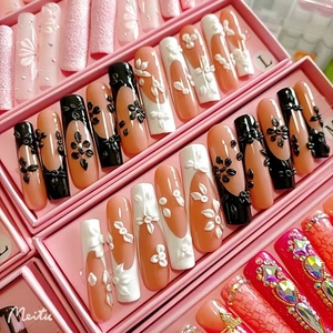 <span class=keywords><strong>Uñas</strong></span> Postizas 3D Hechas a Mano, Diseño Personalizado, Producto de <span class=keywords><strong>Uñas</strong></span> de Moda, Lujo, Talla XXL - Product Image 1