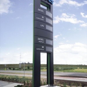 Tótem Publicitario Exterior <span class=keywords><strong>para</strong></span> Gasolinera, Pilar de ACP con Mensaje de Precios de Gasolina, Letrero Digital de Precios - Product Image 3