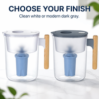 Jarra de Agua Universal de Gran Capacidad con Filtro para Agua Potable, 10 Tazas, 150 Galones, Tritan Libre de BPA, Elimina Fluoruro, Cloro y Plomo, Certificación NSF