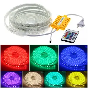 220V 5050 RGB / 2835 çift beyaz/2835 sıcak beyaz + mavi LED şerit IP67 su geçirmez dış mekan kullanımı esnek LED ışık.