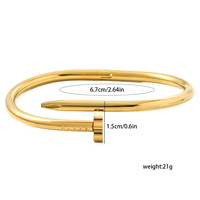 Bracelet manchette minimaliste en acier inoxydable plaqué or, jonc ouvert en titane, élégant et empilable, ornement de poignet de niche