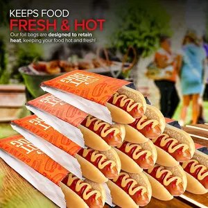 Aluminium Foil Sekali Pakai Makanan Cepat Dibawa Keluar Aluminium Foil Hot Dog Barbekyu Rotisseries Bbq Tas Kebab untuk Burger