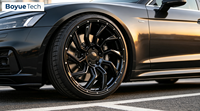Jante en alliage d'aluminium forgé monobloc Boyue Gloss Black Beadlock à rayons fendus 16-24 pouces PCD 5108/5112/5114.3/5115/5120/5130 SUV