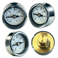 Mini Pressure Gauge Steel Joint 32mm Dial Back or Bottom Connection for Compact Equipment Panels