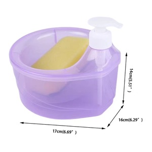 <strong>Dish</strong> Soap Dispenser with Cleaning Sponge Kitchen Liquid Soap Dispenser Sponge Caddy Pump <strong>Detergent</strong> - Product Image 4