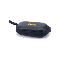 Nouveauté, étui de transport à fermeture éclair personnalisé en cuir PU noir petit rond EVA rigide étanche pour stylo d'enregistrement