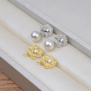 Accessoire de boucle d'oreille en argent S925, JG5334, boucle d'oreille à pampilles, longue, 8-14 perles, ornement d'oreille creux pour la fabrication de bijoux DIY - Product Image 2