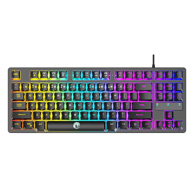 High Quality 87 Keys Mechanical Gaming Keyboard RGB Backlight USB Interface Wired Pc Keyboard