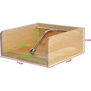 Serviette de table décorative en bois avec bras lesté DS3540 Caddy carré en papier plat avec support de table