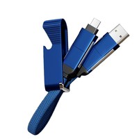 Kabel Pengisi Daya Multifungsi 4-in-1 dengan Pembuka Botol dan Logo Kustom Grosir, PD60W 3A Pengisian Cepat Tipe C untuk Hadiah Perusahaan