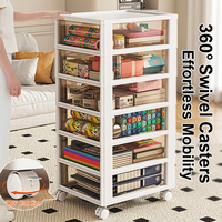 Organisateur de bureau sous le bureau en plastique A4, design japonais, avec roulettes, tiroirs multi-niveaux et rangement