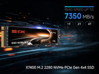 Laptop SIX X7400 Pro M.2 PCIe 4.0 X4 NVMe SSD 1TB Kapasitas Tinggi Internal 3D TLC 7357MB/s Baca 6434MB/s Tulis