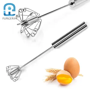 14 inch bán tự động ép trứng Beater thép không gỉ xử lý tay đẩy Whisk trứng-beater Whisk công cụ nướng