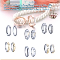 Mode brésilienne occidentale, bagues de fiançailles en acier inoxydable plaqué or 18 carats pour couples, ensembles de bagues pour filles, bague, anillos, eheringe