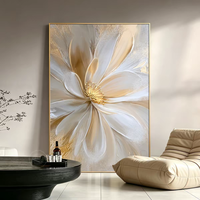 Peintures artistiques murales modernes personnalisées en gros, texture cuir floral, pour la décoration de la maison et du salon