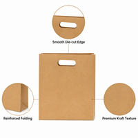Bolsa de Papel Kraft Marrón Ecológica con Logotipo Personalizado, Asa Reforzada Troquelada, Bolsa de Regalo para Compras, Bolsas de Papel Reciclables y Biodegradables