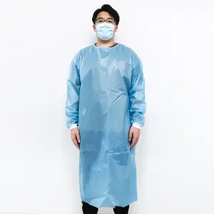 중국 제조 업체 도매 방수 멸균 비 짠 직물 일회용 격리 가운 수술 가운