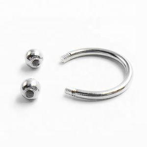 Vente en gros HIP HOP Barre circulaire 16G plaquée platine pour piercing de nombril, <span class=keywords><strong>tragus</strong></span>, homme, 1,2 mm, avec perle de 3 mm, barres en <span class=keywords><strong>fer</strong></span> à <span class=keywords><strong>cheval</strong></span> pour boucles d'oreilles - Product Image 5