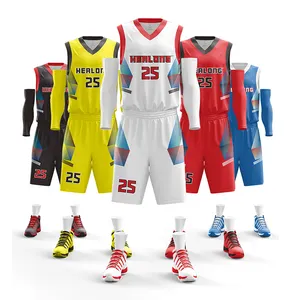 Seragam Basket Atletik Jaring Murni Uniseks, Seragam Basket Tim Desain Jersey